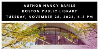 Boston Public Library 11/26: Nancy Barile’s I’M NOT HOLDING YOUR COAT Nancy Barile Boston Public Library