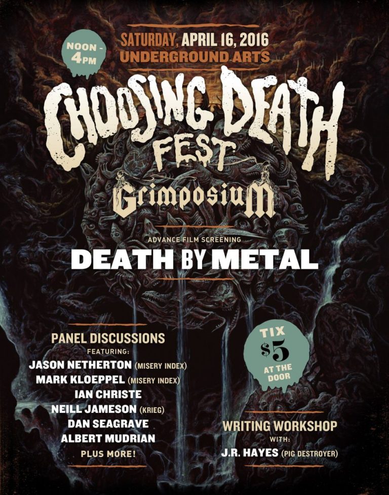 Philly, 4/16: The GRIMPOSIUM—Daylight Death Metal Fiesta With Bazillion Points Visual Art Talk