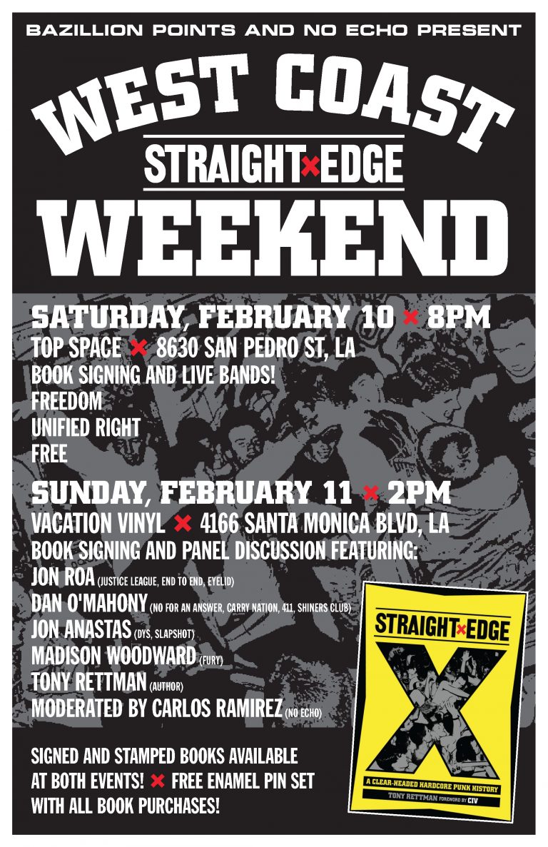 Sat 2/10 & Sun 2/11, L.A.: West Coast STRAIGHT EDGE Weekend Events